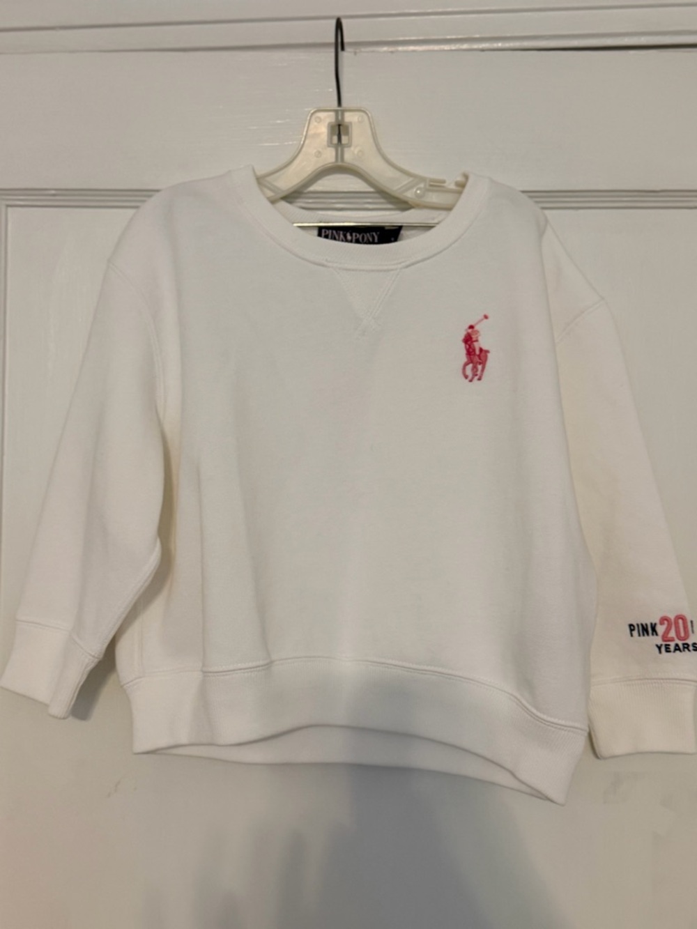 Ralph Lauren Polo white pink pony sweatshirt girls 5
